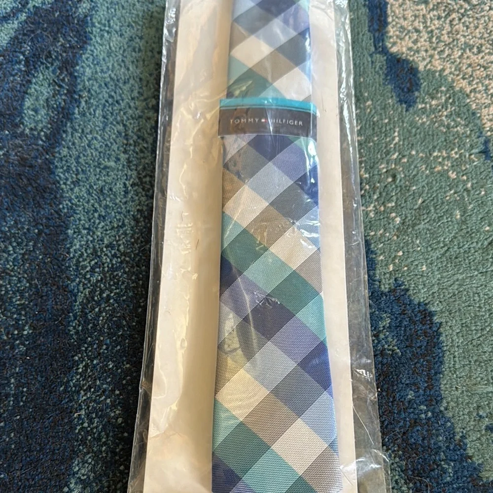 New, Kids Tommy Hilfiger Blue Plaid Tie